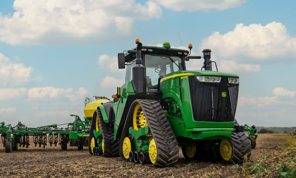 agricultural tractor in a field