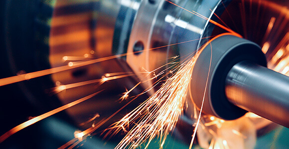 part grinding in progress